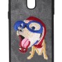 Back Cover Θήκη Με Επένδυση Ύφασμα Και Σχέδιο Σκύλος (Samsung Galaxy J3 2017)