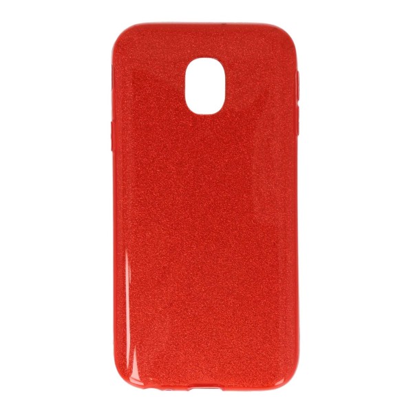 Coolyer Back Cover Θήκη Σιλικόνης Με Γκλίτερ Κόκκινο (Samsung Galaxy J3 2017)