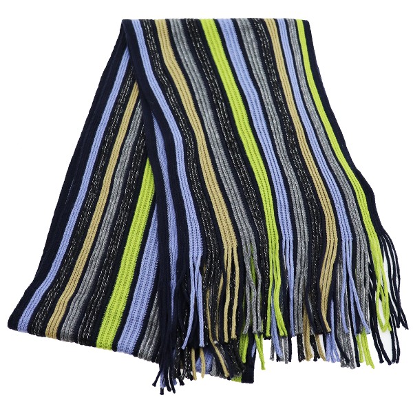 Women's Scarf In Green Blue With Glitter Stamion