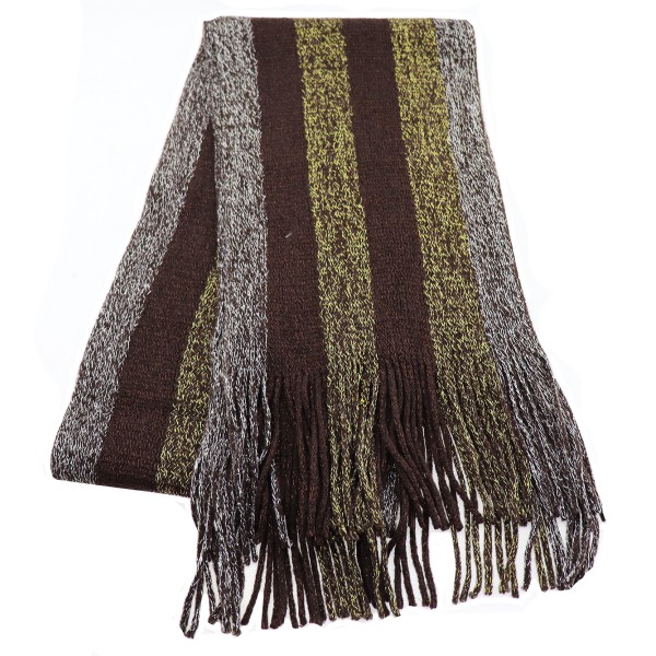 Women's Scarf In Brown Color With Glitter Stamion