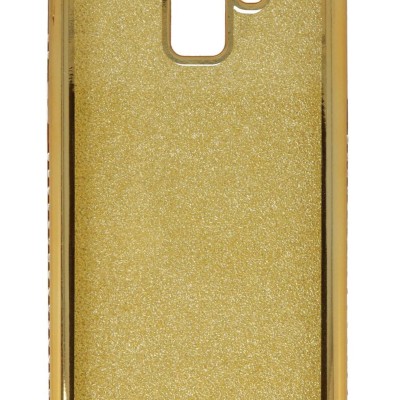 Air Jacket Back Cover Θήκη Σιλικόνης Με Στρασάκια Στις Άκρες Και Πλάτη Γκλίτερ Χρυσό (Samsung Galaxy J6 2018)