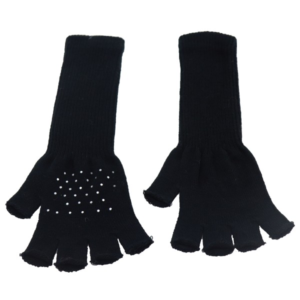 Women's Gloves Cut Long With Rhinestones