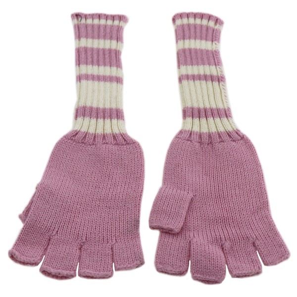 Μακριά Πλεκτά Γάντια με Κομμένα Δάχτυλα για Κορίτσια σε Ροζ Χρώμα