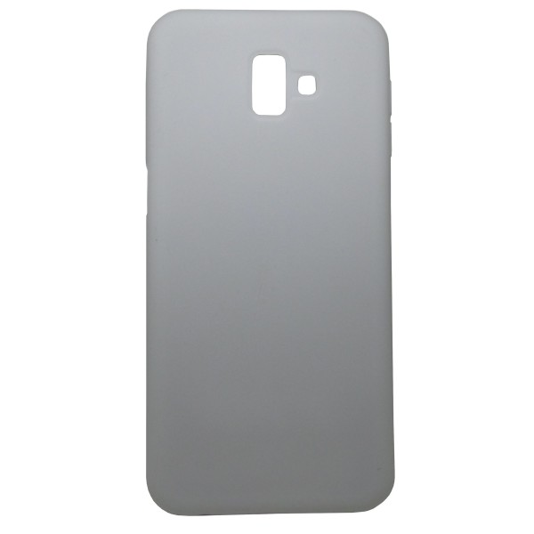 Back Cover Θήκη Silicone Cover Άσπρο (Samsung Galaxy J6 Plus)