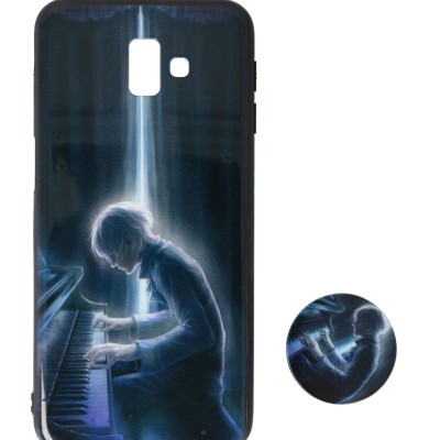 B.D.L Back Cover Θήκη Με Σχέδιο Πιανίστας Και Pop Socket (Samsung Galaxy J6 Plus)