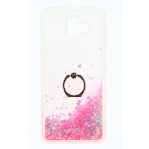 Air Jacket Back Cover Θήκη Σιλικόνης Με Κινούμενη Χρυσόσκονη Και Δαχτυλίδι Στήριξης (Samsung Galaxy J6 Plus)