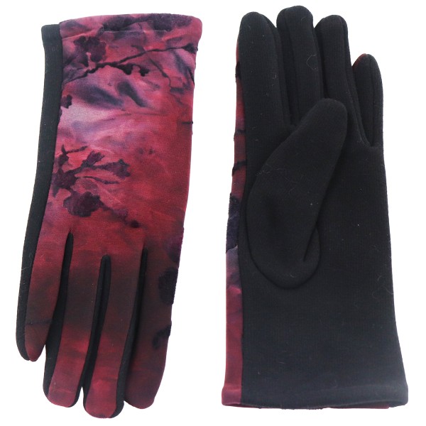 Prahar Women's Gloves In Burgundy Color Gothik Style