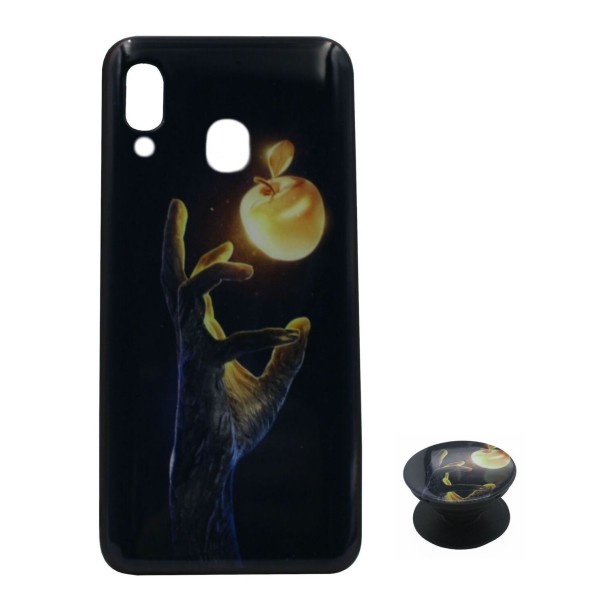 B.D.L Back Cover Θήκη Με Σχέδιο Μήλο Και Pop Socket (Samsung Galaxy A20 & Samsung Galaxy A30 & Samsung Galaxy M10s)