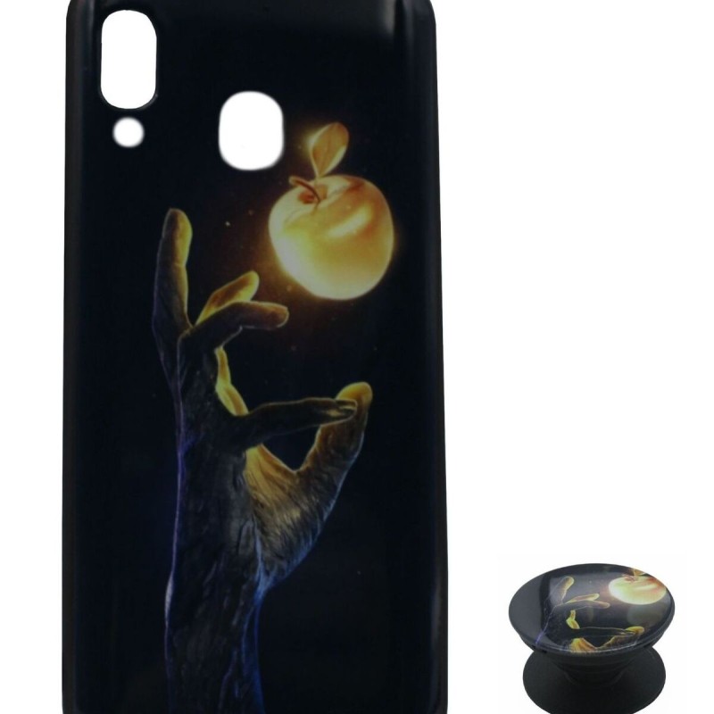 B.D.L Back Cover Θήκη Με Σχέδιο Μήλο Και Pop Socket (Samsung Galaxy A20 & Samsung Galaxy A30 & Samsung Galaxy M10s)