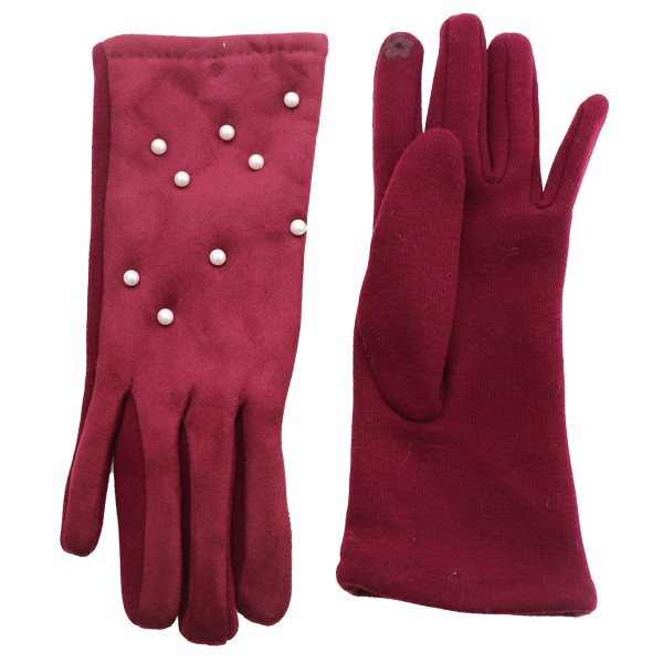 Qian Yuan Pearl Touch Lined Gloves For Women
