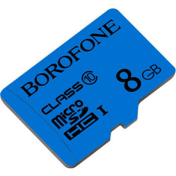 Borofone microSDHC 8 GB Class 10 Κάρτα Μνήμης Μπλε