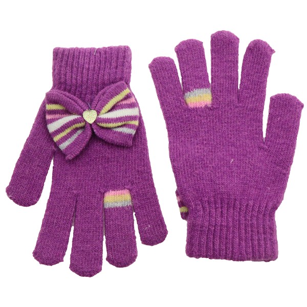 Plush Boutique Παιδικά Πλεκτά Γάντια Με Φιόγκο
