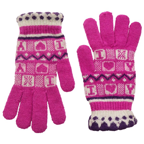 Ροζ-Μωβ Παιδικά/Εφηβικά Γάντια Fashion