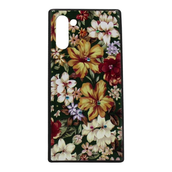 B.D.L Back Cover Θήκη Με Στρασάκια Και Σχέδιο Λουλούδια (Samsung Galaxy Note 10)