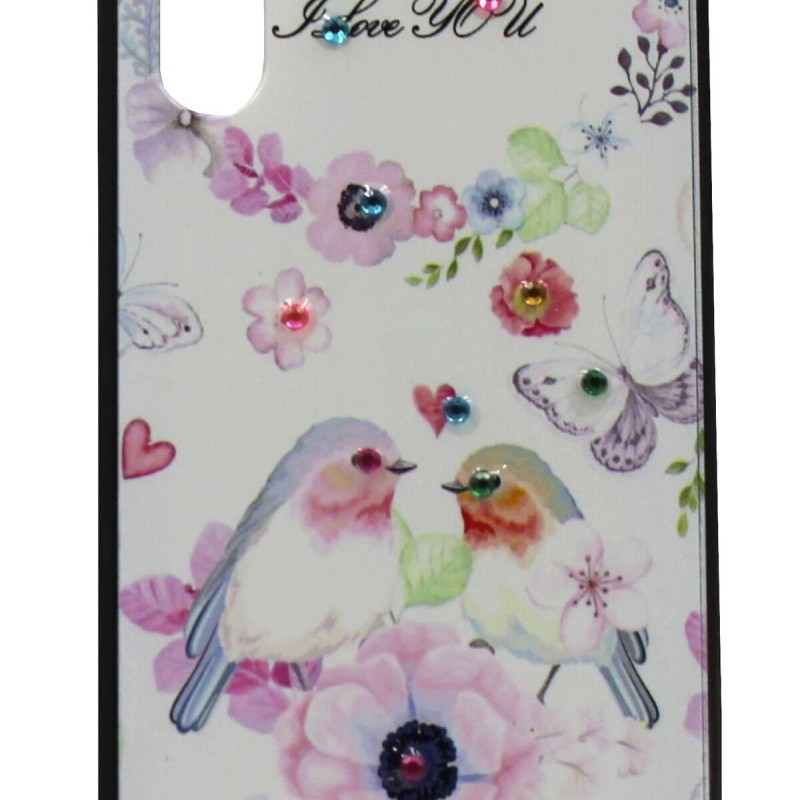B.D.L Back Cover Θήκη Με Στρασάκια Και Σχέδιο Πουλιά (Samsung Galaxy Note 10)