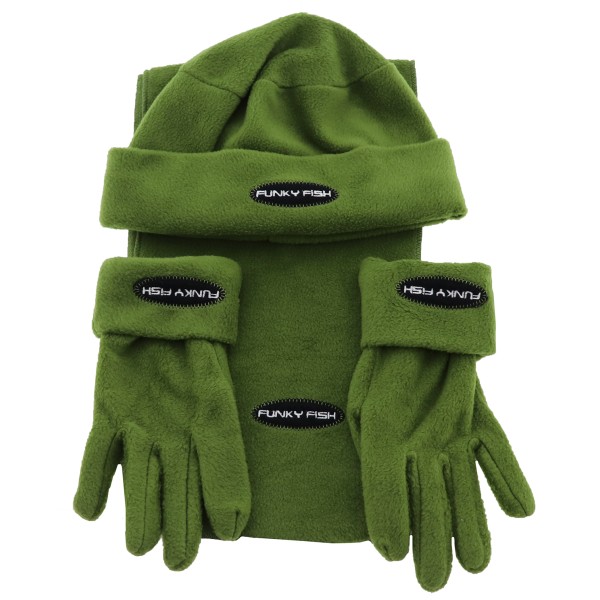 Funky Fish Women's Fleece Set Cap with Scarf and Gloves