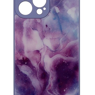 Back Cover Θήκη Με Σχέδιο Μάρμαρο Μωβ (Iphone 13 Pro)