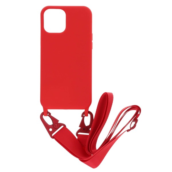 Back Cover Θήκη Σιλικόνης Με Ρυθμιζόμενο Λουράκι Κόκκινο (Iphone 12 Pro Max)