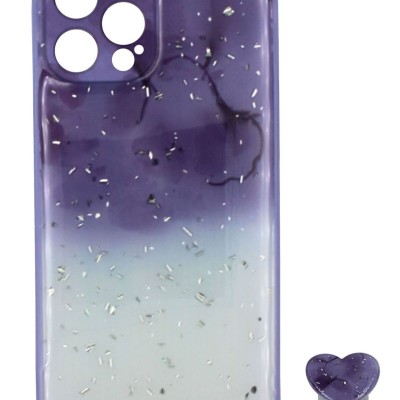 Back Cover Θήκη Με Σχέδιο Μάρμαρο Δίχρωμο Και Popsocket (Iphone 12 Pro Max)