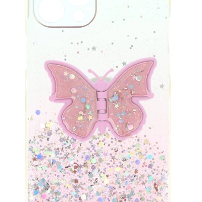 Back Cover Θήκη Με Ενσωματωμένο Pop Socket Πεταλούδα (Iphone 12 Pro Max)