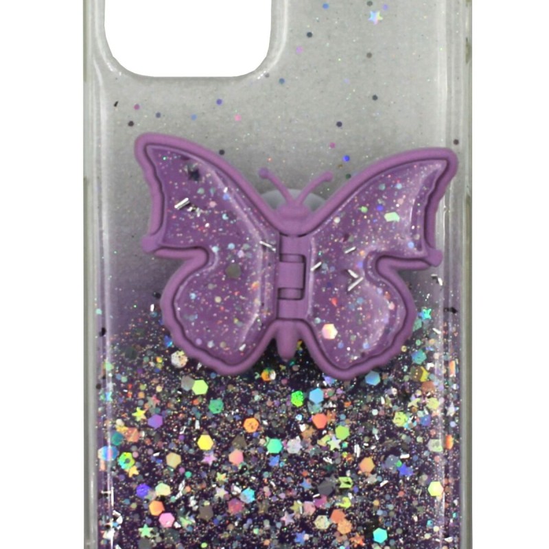 Back Cover Θήκη Με Ενσωματωμένο Pop Socket Πεταλούδα (Iphone 12 & Iphone 12 Pro)