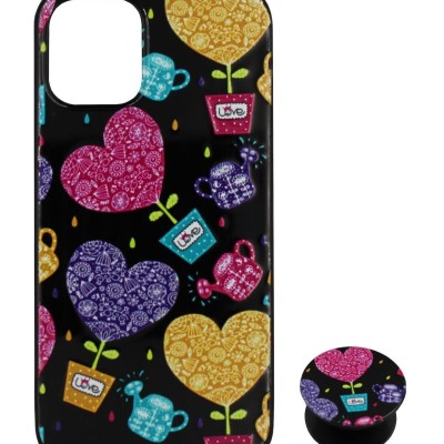 Back Cover Θήκη Με Σχέδιο Καρδούλες Και Pop Socket (Iphone 12 Mini)