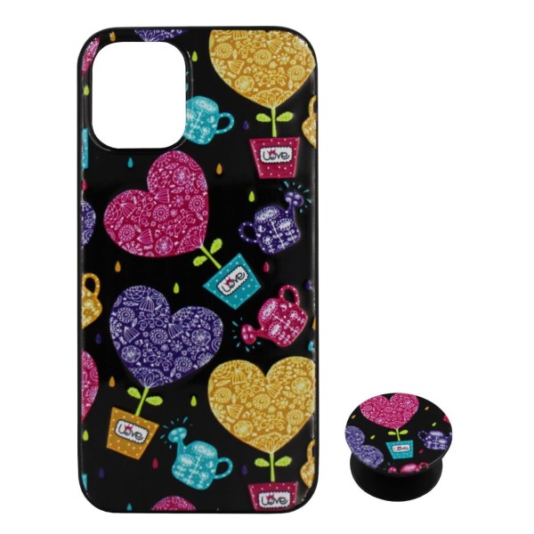 Back Cover Θήκη Με Σχέδιο Καρδούλες Και Pop Socket (Iphone 12 Mini) Αξεσουάρ Κινητών/Tablet