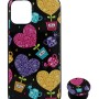 Back Cover Θήκη Με Σχέδιο Καρδούλες Και Pop Socket (Iphone 12 Mini)
