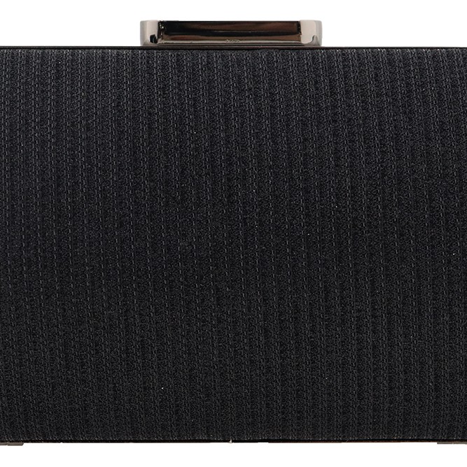 Γυναικείο Clutch Ριγέ Σε Μαύρο Χρώμα Με Glitter YERLI URETIM
