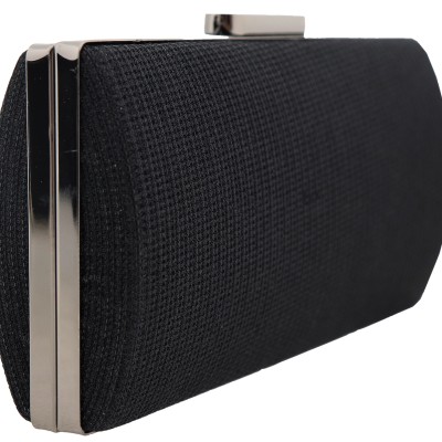 Γυναικείο Clutch Ριγέ Σε Μαύρο Χρώμα Με Glitter YERLI URETIM