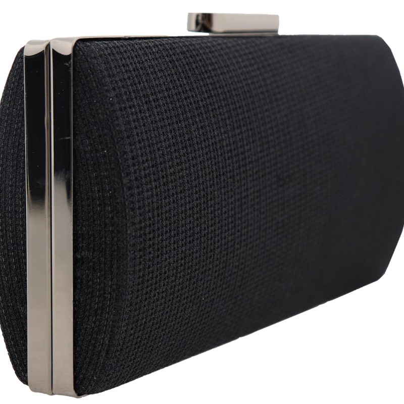 Γυναικείο Clutch Ριγέ Σε Μαύρο Χρώμα Με Glitter YERLI URETIM
