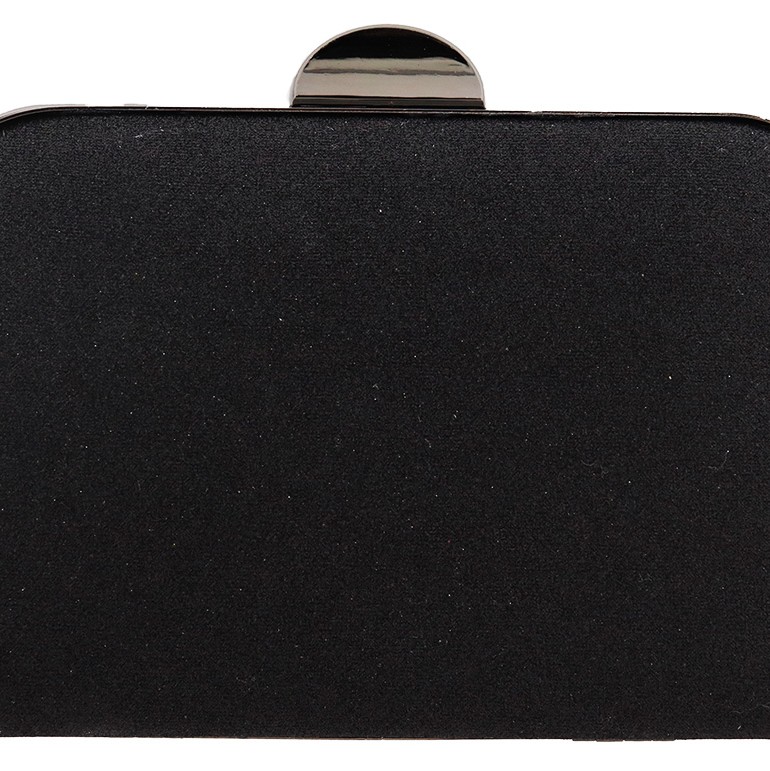 Yerli Uretim Γυναικείο Clutch Σε Μαύρο Χρώμα Υφασμάτινο Με Glitter