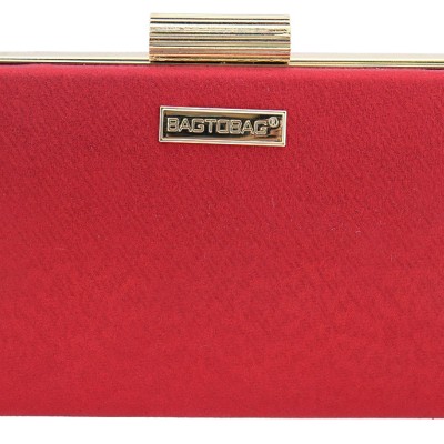 Γυναικείο Clutch Σε Κόκκινο Χρώμα Με Γυαλιστερό Ύφασμα Bag To Bag