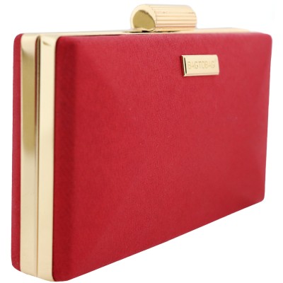 Γυναικείο Clutch Σε Κόκκινο Χρώμα Με Γυαλιστερό Ύφασμα Bag To Bag
