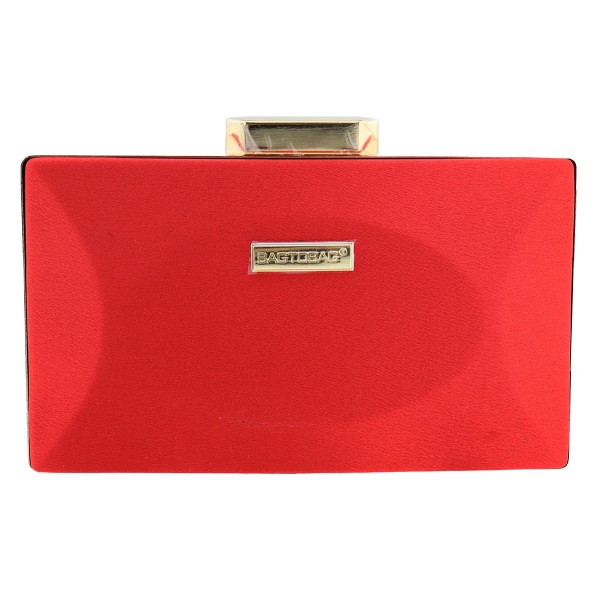 Bag To Bag Γυναικείο Clutch Σε Κόκκινο Χρώμα Υφασμάτινο