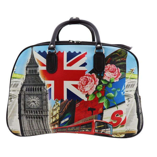 Bag To Bag Γυναικείο Σακ Βουαγιάζ Ρόδες Και Σχέδιο Την Σημαία Αγγλίας