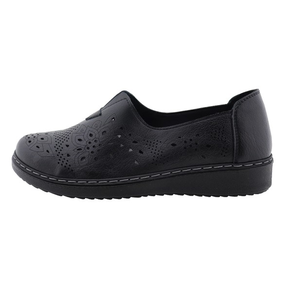 Quattropassi Γυναικεία Δερμάτινα Παπούτσια σε Μαύρο Χρώμα
