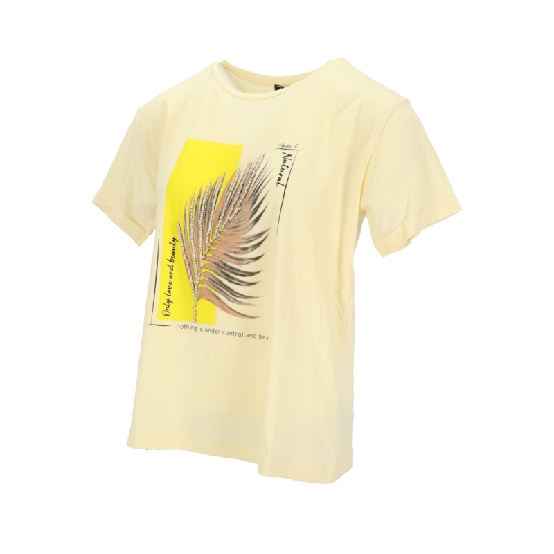 Γυναικέιο T-Shirt με Στάμπα Στο Μπροστινό Μέρος