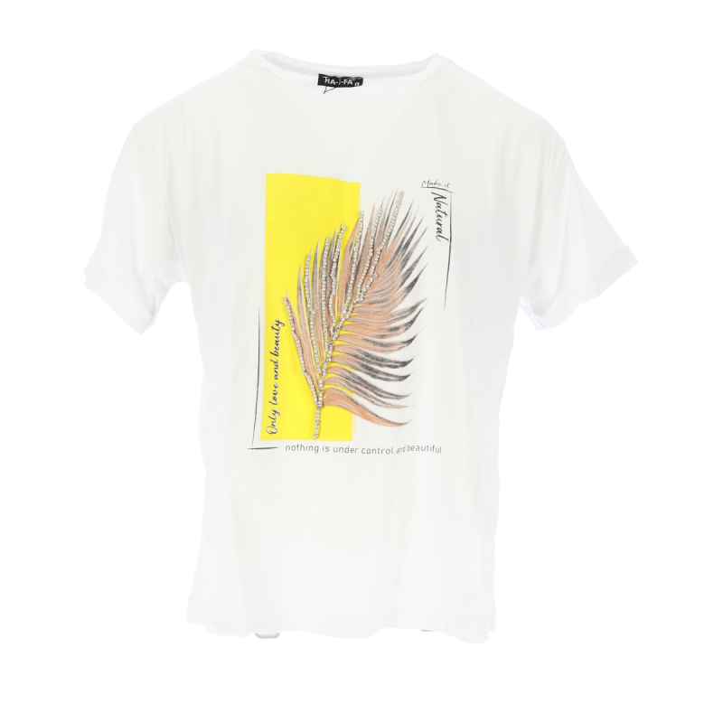 Γυναικέιο T-Shirt με Στάμπα Στο Μπροστινό Μέρος