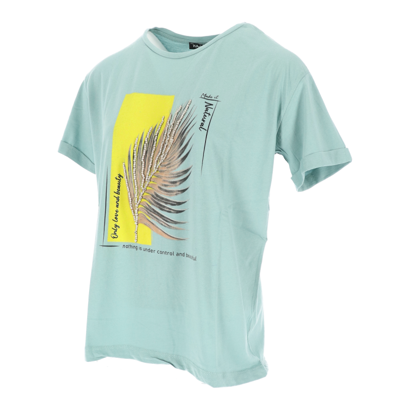 Γυναικέιο T-Shirt με Στάμπα Στο Μπροστινό Μέρος
