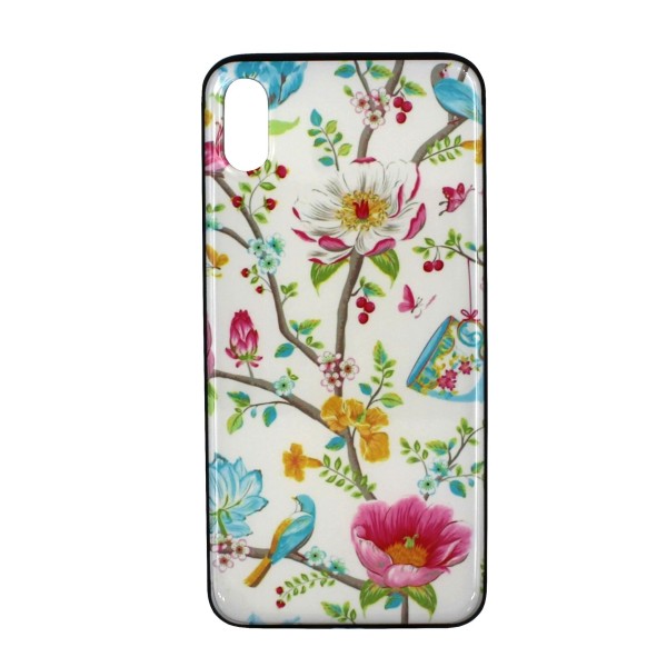 Oba Style Back Cover Θήκη Με Στρασάκια Και Σχέδιο Λουλούδια (Iphone Xs Max)