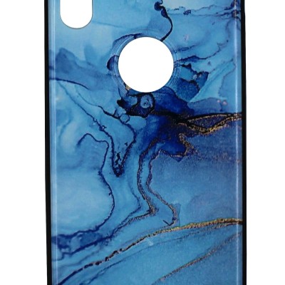 Technovo Back Cover Θήκη Με Σχέδιο Μάρμαρο Γαλάζιο With Logo Hole (Iphone Xs Max)