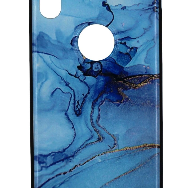 Technovo Back Cover Θήκη Με Σχέδιο Μάρμαρο Γαλάζιο With Logo Hole (Iphone Xs Max)