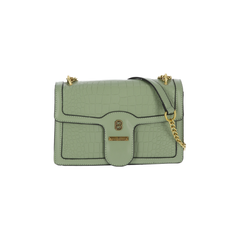 Bag To Bag Τσάντα Γυναικεία Χιαστί  Δερματίνη Με Κρόκο Σχέδιο