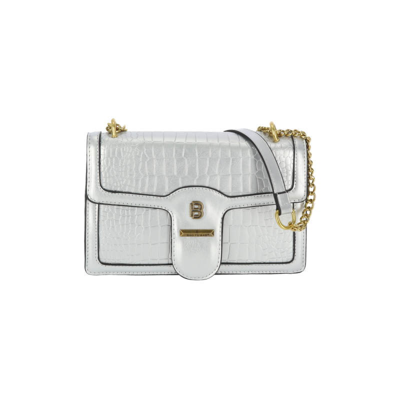 Bag To Bag Τσάντα Γυναικεία Χιαστί  Δερματίνη Με Κρόκο Σχέδιο