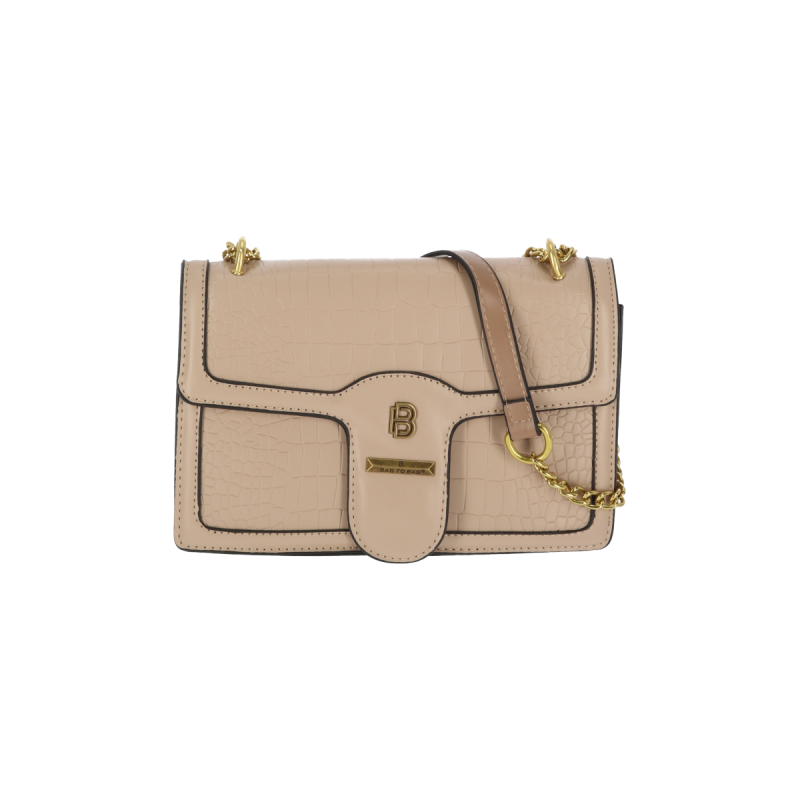 Bag To Bag Τσάντα Γυναικεία Χιαστί  Δερματίνη Με Κρόκο Σχέδιο