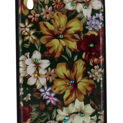 B.D.L Back Cover Θήκη Με Στρασάκια Και Σχέδιο Λουλούδια (Iphone XR)