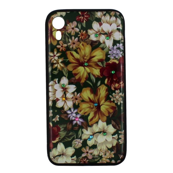 B.D.L Back Cover Θήκη Με Στρασάκια Και Σχέδιο Λουλούδια (Iphone XR)