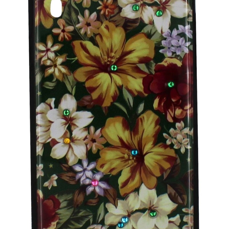 B.D.L Back Cover Θήκη Με Στρασάκια Και Σχέδιο Λουλούδια (Iphone XR)