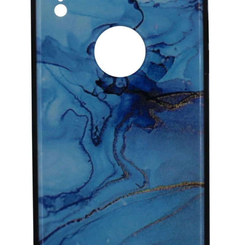 Technovo Back Cover Θήκη Με Σχέδιο Μάρμαρο Γαλάζιο With Logo Hole (Iphone XR)